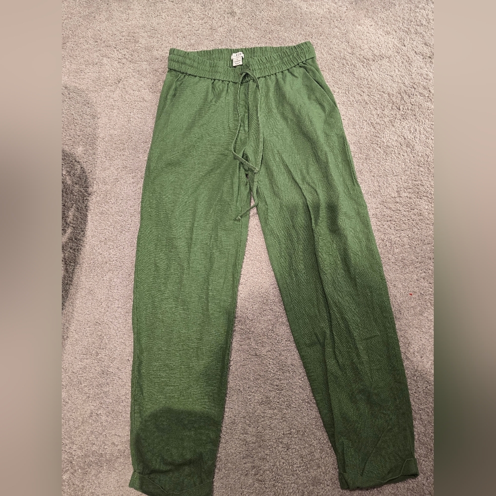 J. Crew Green Cropped Ankle Pants